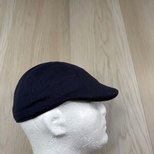 Boston Scally Kids Newsboy Cap Size L Large Blue Canvas Flat Cap Hat
